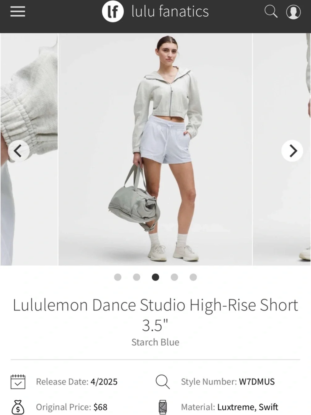 lululemon athletica Dance Studio High-Rise Short - Starch Blue - Picture 2 of 4